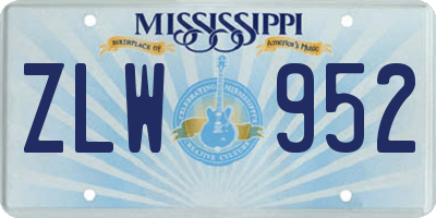 MS license plate ZLW952