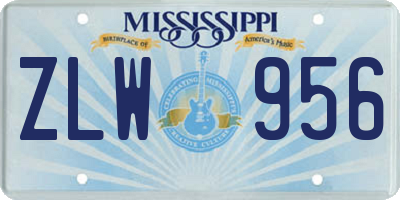 MS license plate ZLW956