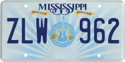 MS license plate ZLW962