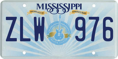 MS license plate ZLW976