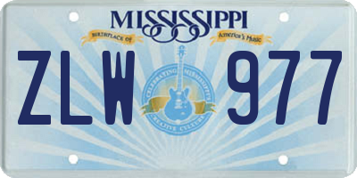 MS license plate ZLW977
