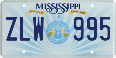 MS license plate ZLW995