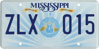 MS license plate ZLX015