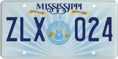 MS license plate ZLX024