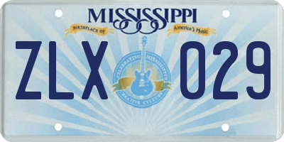 MS license plate ZLX029