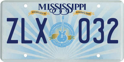 MS license plate ZLX032