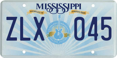 MS license plate ZLX045