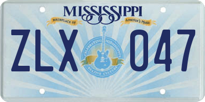 MS license plate ZLX047