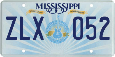 MS license plate ZLX052