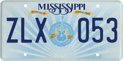 MS license plate ZLX053