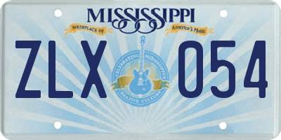 MS license plate ZLX054