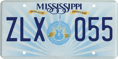 MS license plate ZLX055