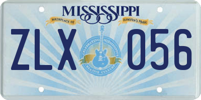 MS license plate ZLX056
