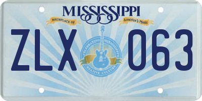 MS license plate ZLX063
