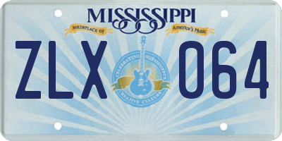 MS license plate ZLX064