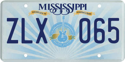 MS license plate ZLX065