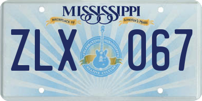 MS license plate ZLX067