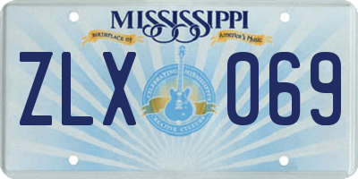 MS license plate ZLX069