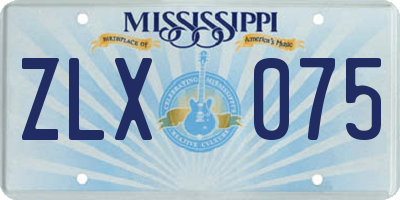 MS license plate ZLX075