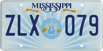 MS license plate ZLX079