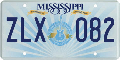 MS license plate ZLX082
