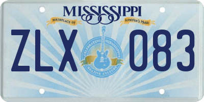 MS license plate ZLX083