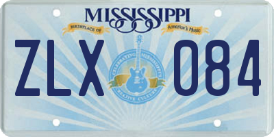 MS license plate ZLX084