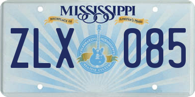 MS license plate ZLX085