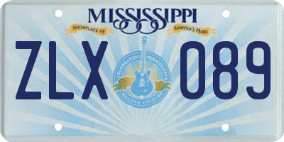 MS license plate ZLX089