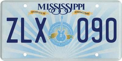 MS license plate ZLX090