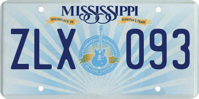 MS license plate ZLX093
