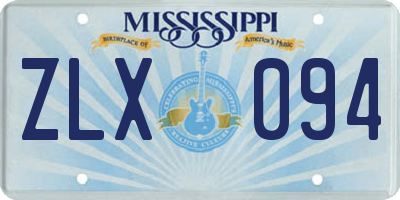 MS license plate ZLX094