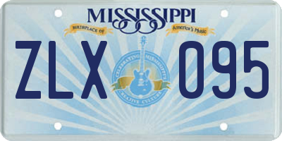 MS license plate ZLX095