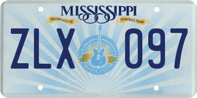 MS license plate ZLX097
