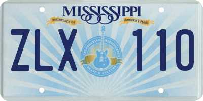 MS license plate ZLX110