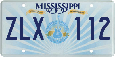 MS license plate ZLX112