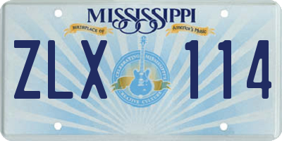 MS license plate ZLX114