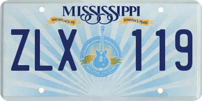 MS license plate ZLX119