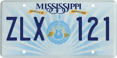 MS license plate ZLX121