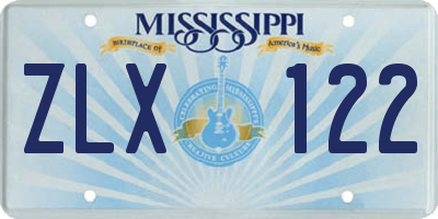 MS license plate ZLX122