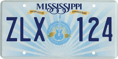 MS license plate ZLX124