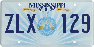 MS license plate ZLX129