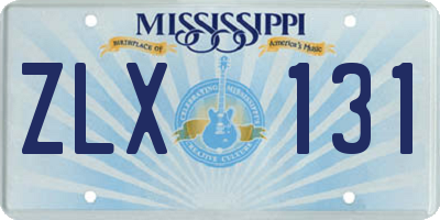 MS license plate ZLX131