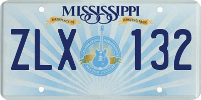 MS license plate ZLX132