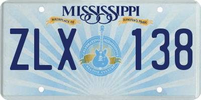 MS license plate ZLX138