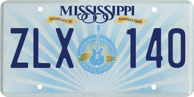 MS license plate ZLX140