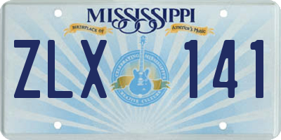 MS license plate ZLX141