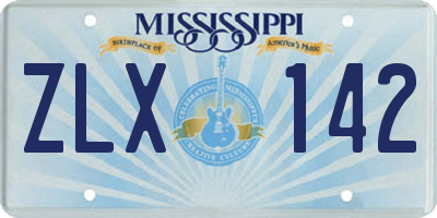 MS license plate ZLX142