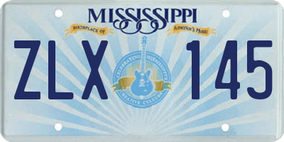 MS license plate ZLX145