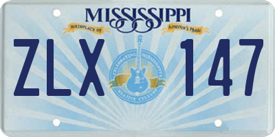 MS license plate ZLX147